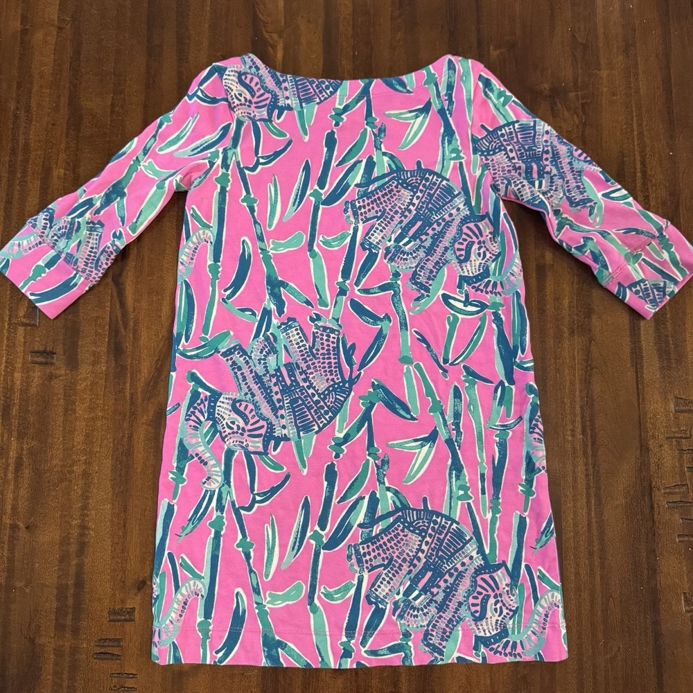 Lilly Pulitzer Sophie Dress Size Small 4-5 Mandevilla Pink Extra Lucky print.